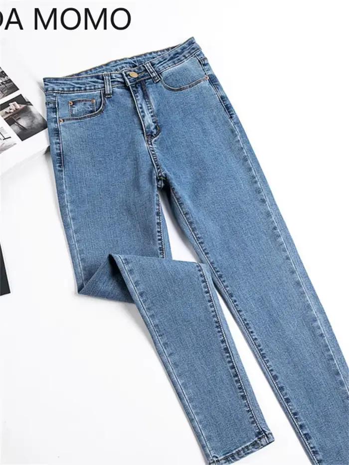 Pantalon jeans femme Denim noir VODA MOMO stretch ajustement mince style décontracté ocassions diverses