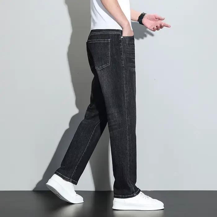 190 cm 200 cm hommes de haut Jean droit coupe régulière Denim pantalon mâle Teeneeger Stretch Extra longue longueur 110 115 Cm 120 cm allongé