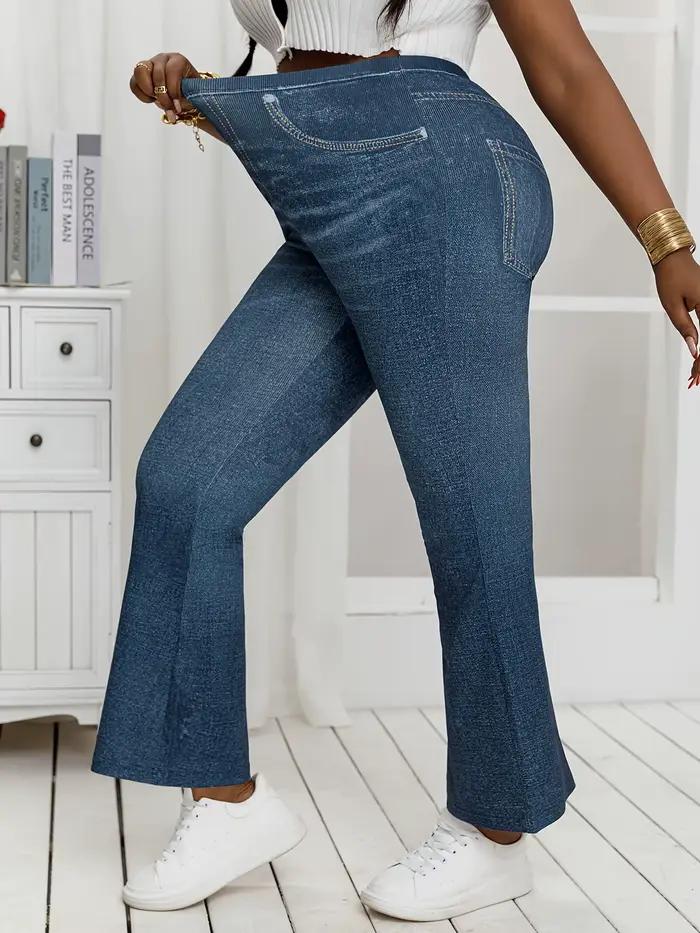 Pantalon évasé en Denim imprimé