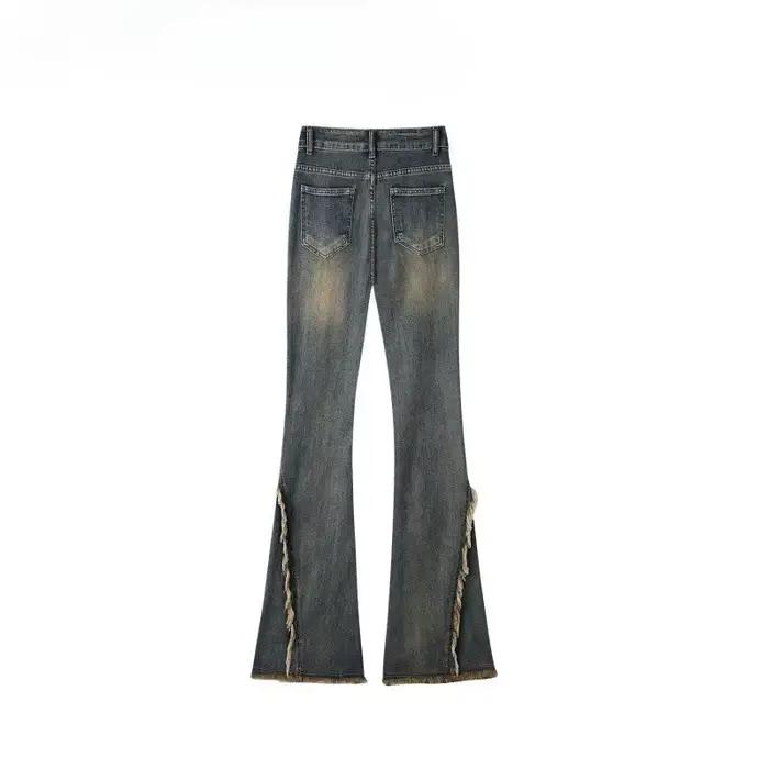 Baggy jean femmes taille haute