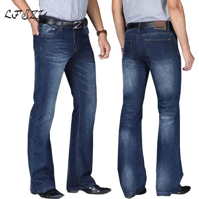 Jeans hommes hommes Modis grand jean évasé botte coupe jambe évasé coupe ample taille haute mâle concepteur classique Denim jean pantalon