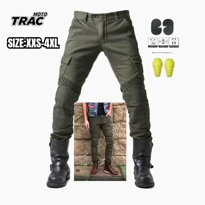 Pantalon Moto en Jean Version Standard avec Protections Amovibles pour la Conduite Estivale sur Route et la Course