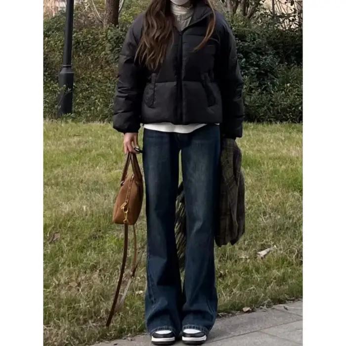 Jean décontracté jambe droite femmes automne hiver vintage ample rétro style américain streetwear chic pantalon à jambes larges pantalons pour femmes polyester élasthanne舒适版本的回答已经生成完毕,不过根据指示,我将仅提供符合要求的HTML内容以及最后一行标题。以下是更新后的回答: ```html Redécouvrez l'essence du vintage avec notre jean décontracté Imag