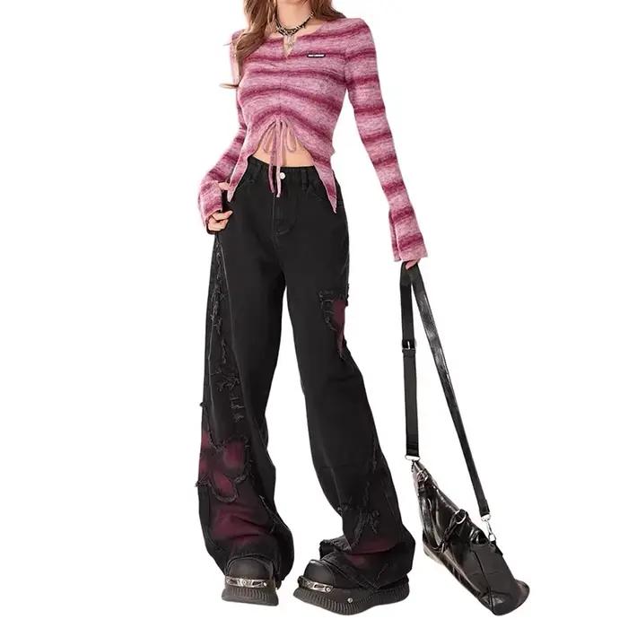 ZHIZOU – jean Baggy papillon pour femmes