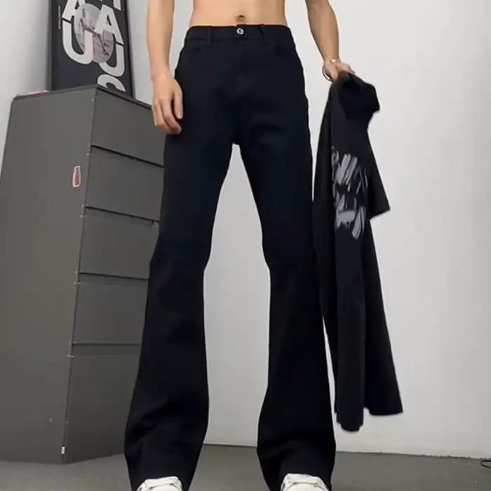 Jean Évasé en Denim Délavé pour Homme
