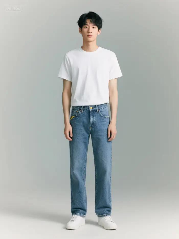 Jean homme décontracté droit Stretch mode classique bleu noir travail Denim pantalon