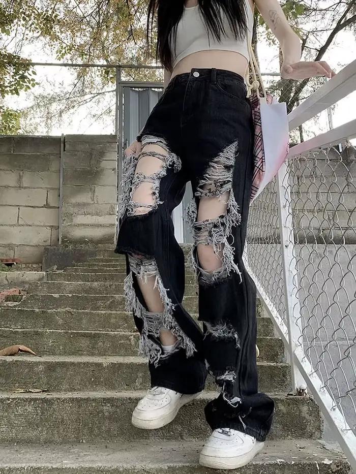 Zoki-Jean denim taille haute pour femme