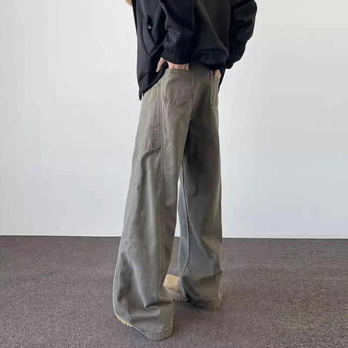 Pantalon décontracté évasé pour homme style American High Street Tooling Jeans