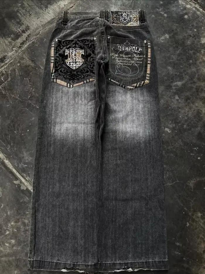 Jeans oversize gothiques 2K unisexe