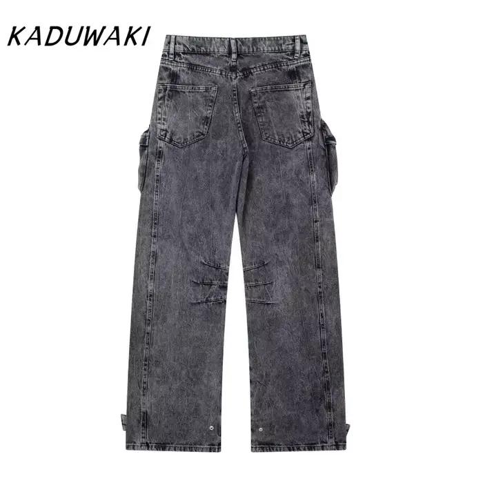 Jean gothique Kaduwaki pantalon cargo femmes jambes larges couleur unie nouvelle mode printemps 2025