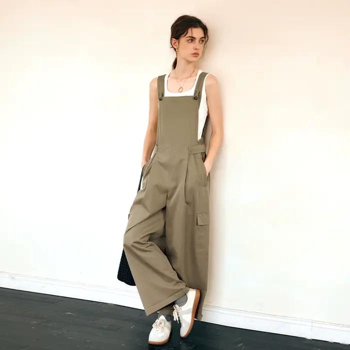Ensemble OLrain Khaki Décontracté Femme Salopette Bureau Chic Été 2026 Occasions Spéciales