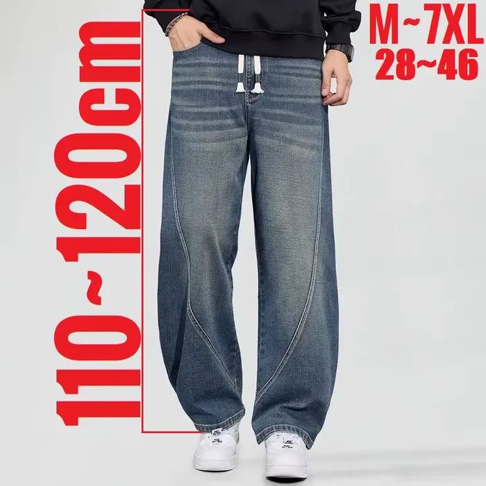 Jean droit extra long pour hommes grands formats denim haute qualité style décontracté occasions spéciales