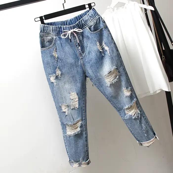 Jean déchiré Boyfriend pour femmes