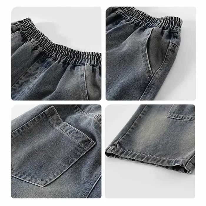 Nouveauté enfants couleur grise jean pantalon pour garçons Design élégant Denim