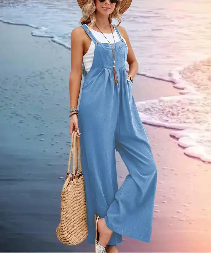 Femmes coupe ample mode salopette jambe large Baggy