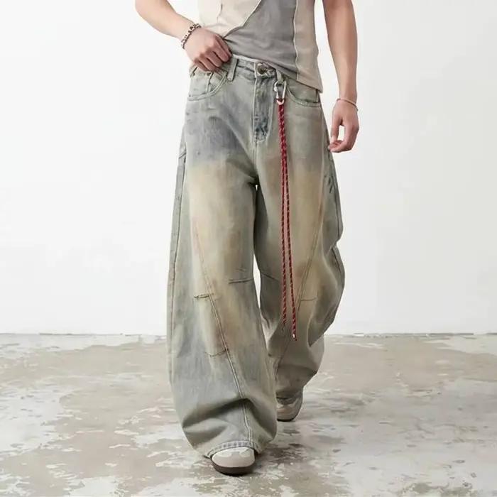 IEFB Style américain Vintage sale hommes jean 2026 printemps nouveau Design de rue ample jambe large longueur de plancher Denim pantalon 9X2185
