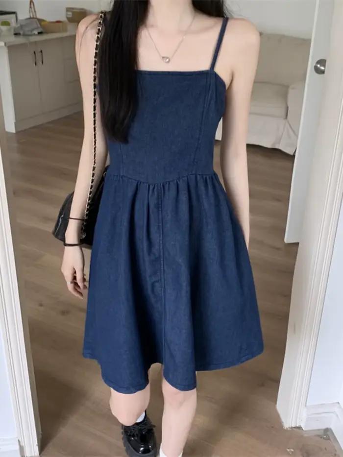 Robe d'été en Denim fin sans manches