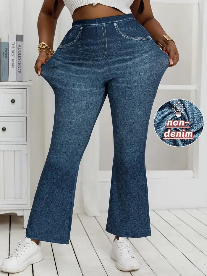 Pantalon évasé en Denim imprimé