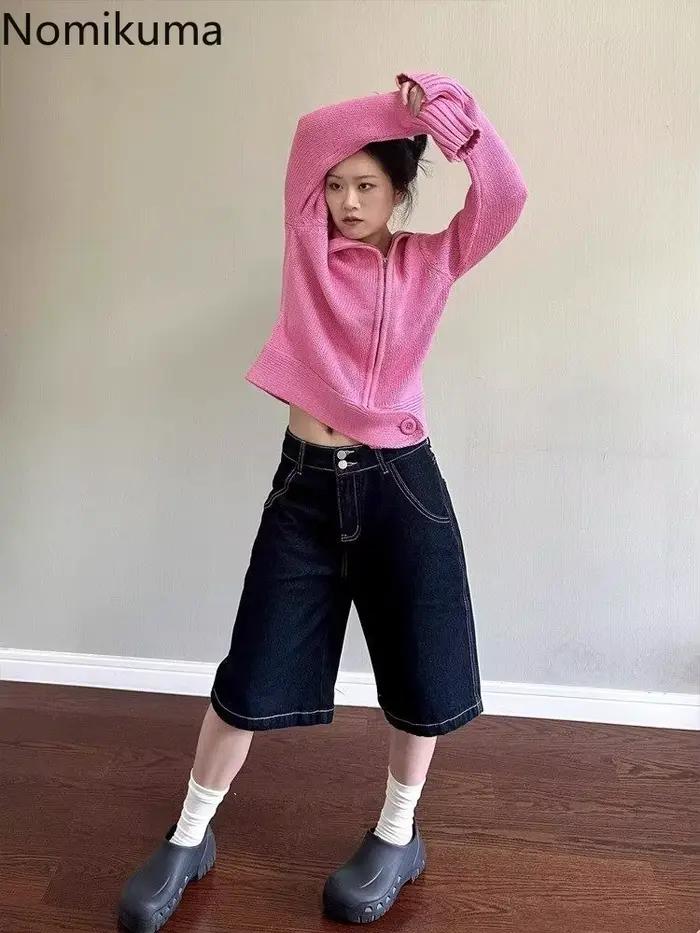 Jeans courts coréens pour femmes