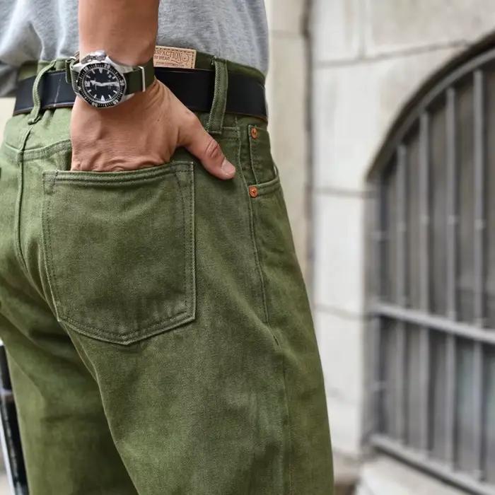 Ceaisszhan-Jean Denim Délavé Slim Fit pour Homme