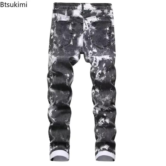 Jeans colorés haut de gamme pour hommes, style décontracté, polyvalent pour toutes les saisons, adapté aux clubs, fêtes et tenues quotidiennes