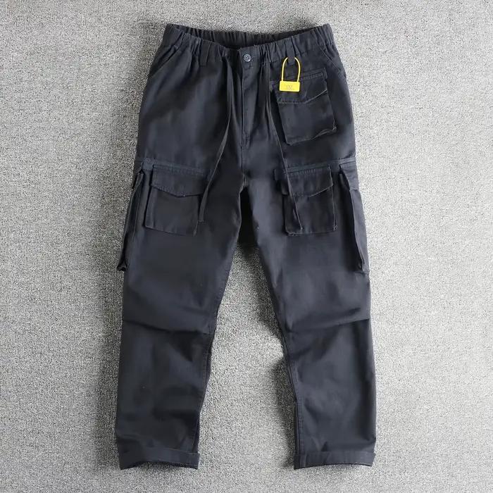 Amei – salopette tendance rétro kaki en tissu tissé à carreaux pour hommes