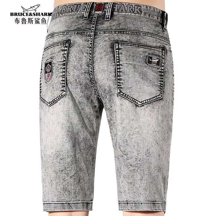 Shorts en denim gris décontractés pour homme, Bruce & Shark, élégants et confortables pour les occasions quotidiennes