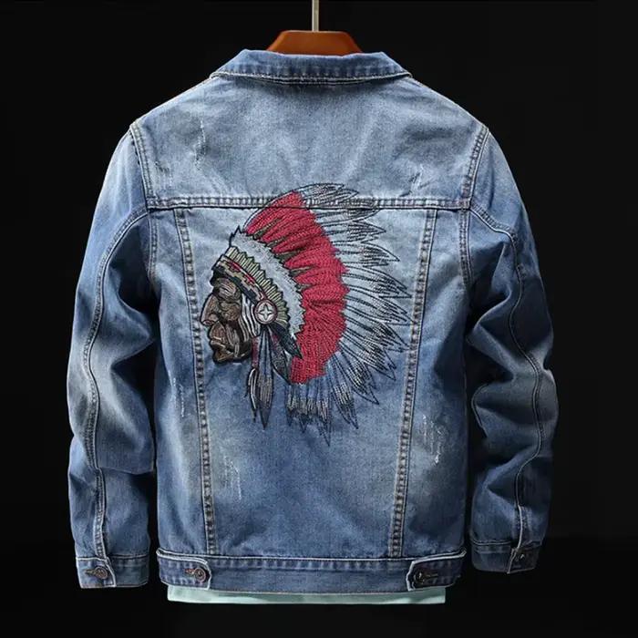 Vestes en jean brodées pour hommes