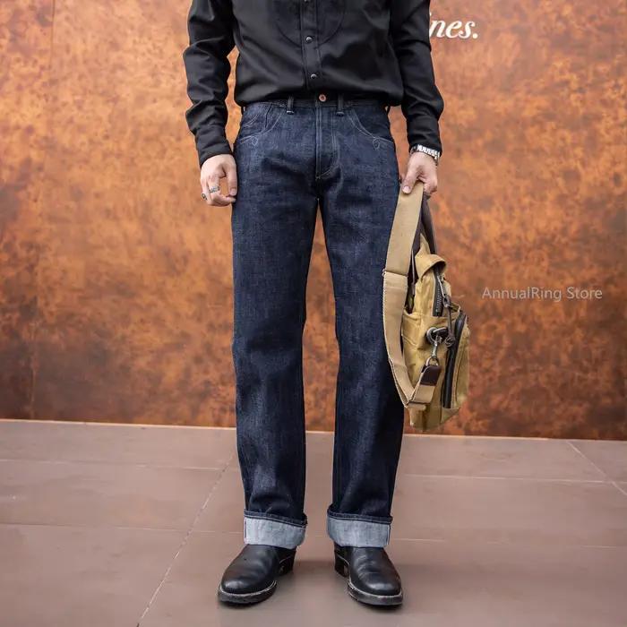 Jean en denim à lisière Indigo Red Tornado NOIR de 18 oz