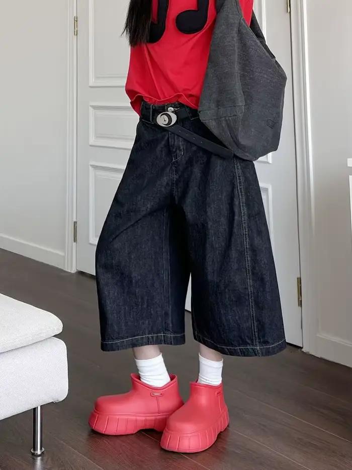 Shorts en jean baggy vintage pour homme coupe large taille haute style décontracté été shopping loisirs