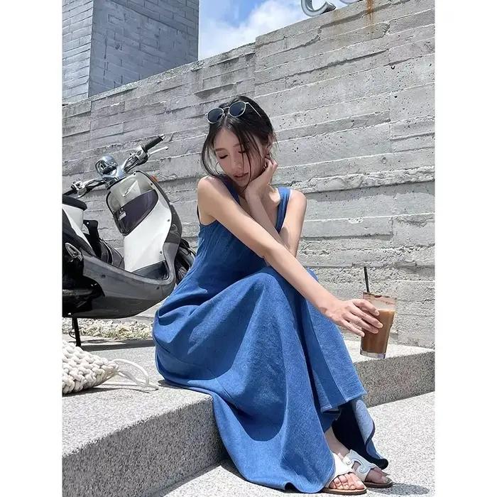 Robe en jean style français pour femme