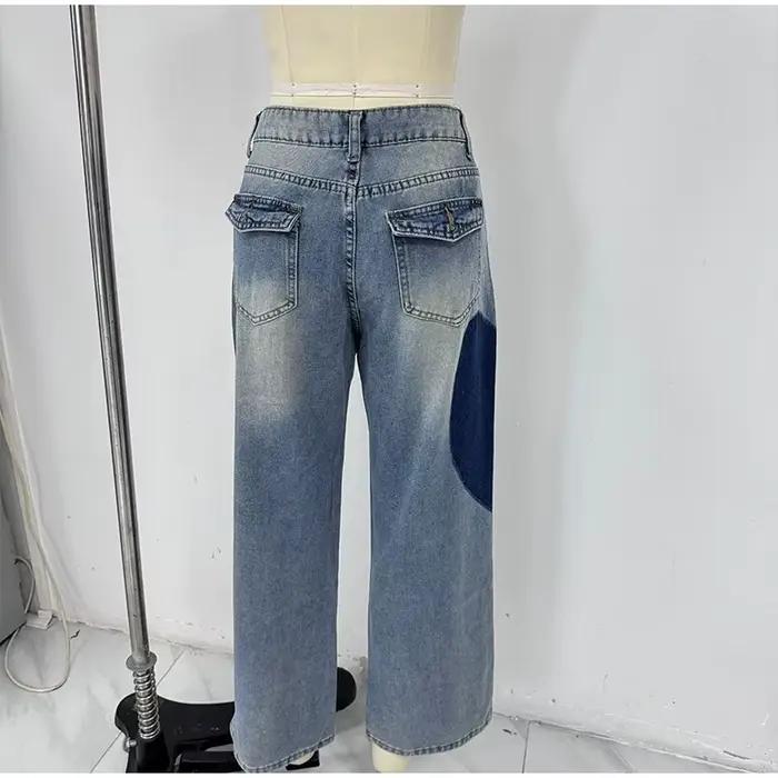 Harajuku coeur Y2K Baggy jean mode femmes