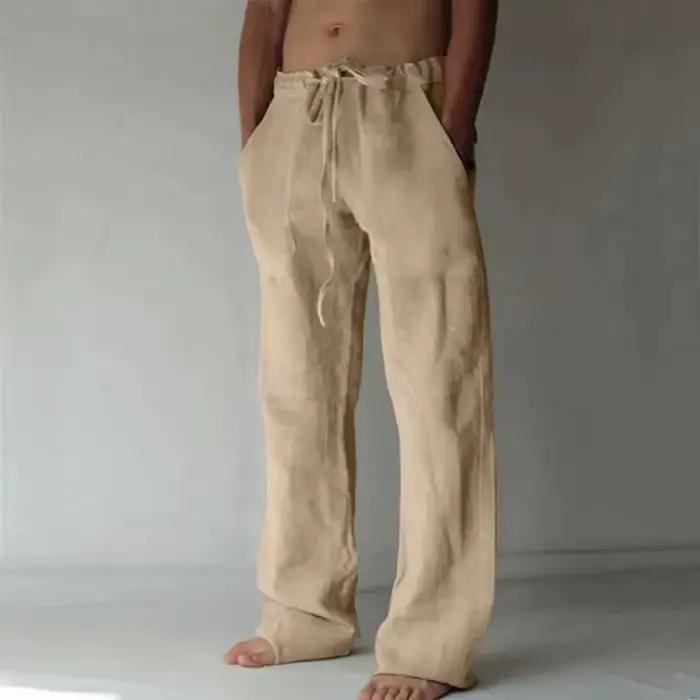 Pantalon en coton et lin pour homme