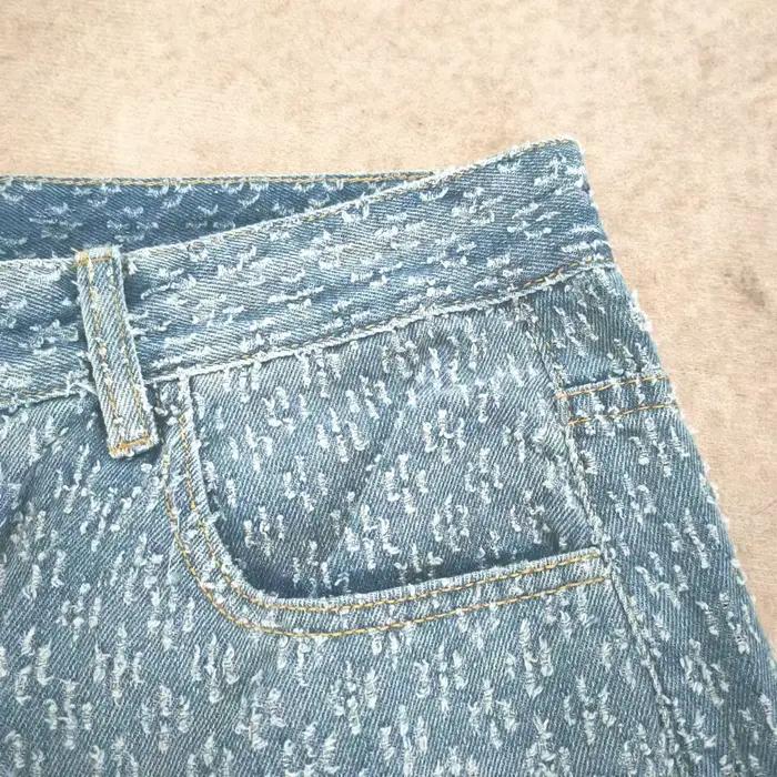 Jean homme mode hombre motif Jacquard Denim pantalon