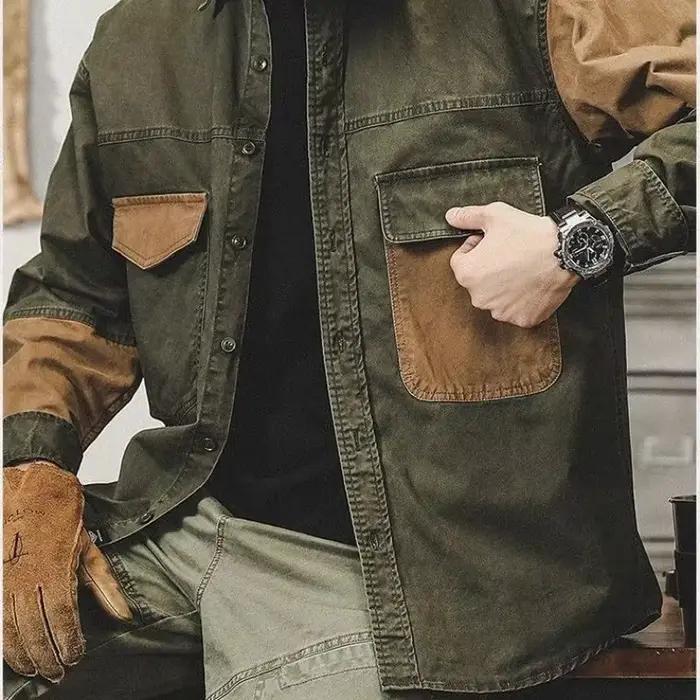 Vestes en denim à boutons pour hommes