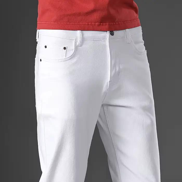 Jean en coton blanc pour hommes