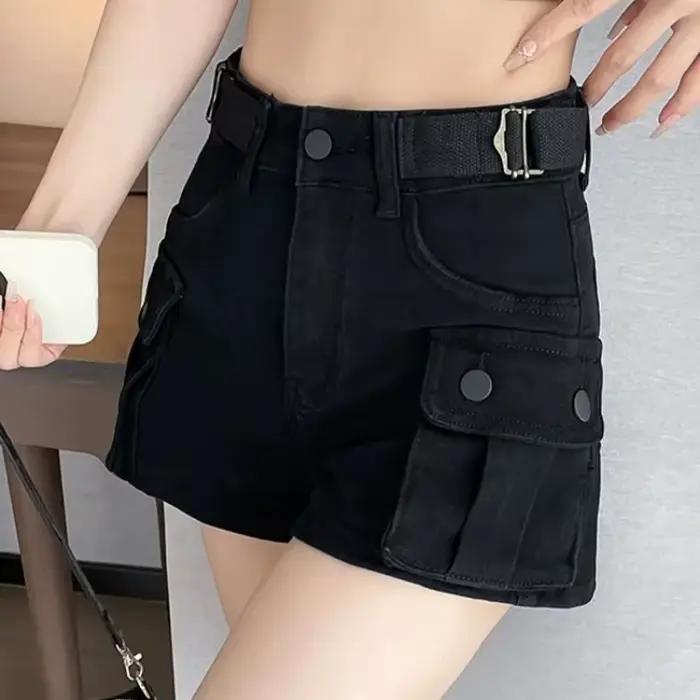 Short Cargo en Denim kaki pour femme Y2K 2025