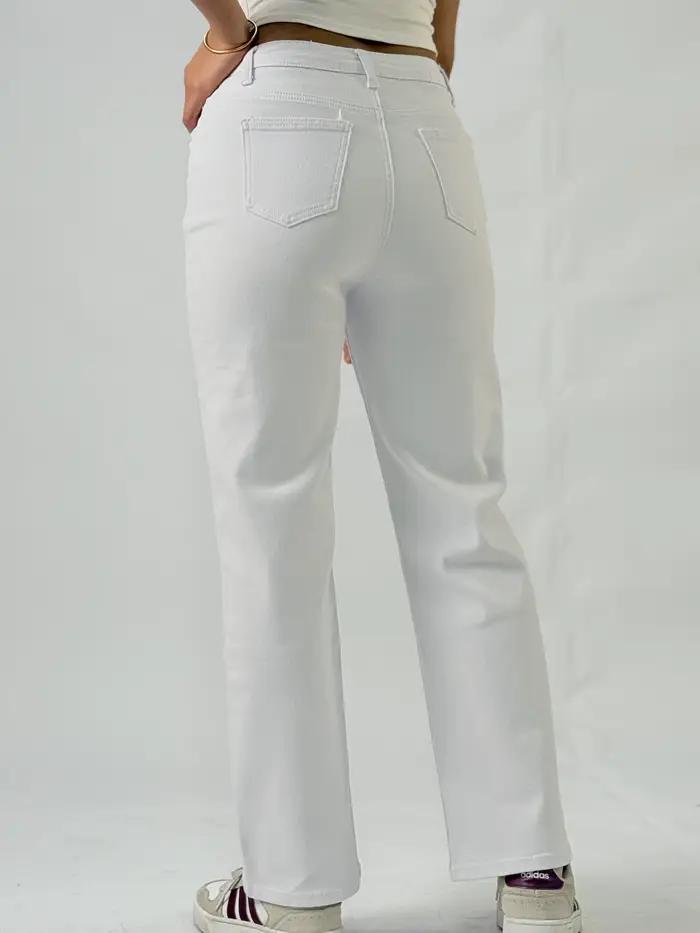 Jean femme Y2K White Classic - élégant et exquis