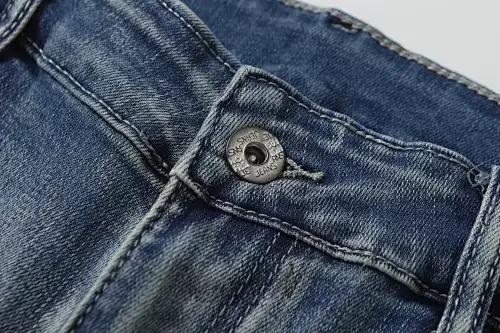 Nouvelle tendance américaine Jeans délavés et vieillis à dégradé bleu et blanc classique