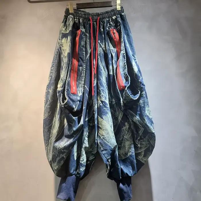 Ensemble vintage haut et pantalon large jambe large DEAT pour femmes style high street occassions décontractées et formelles