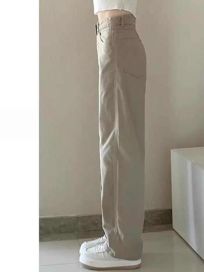 Automne Kaqi blanc jean femmes pantalons à jambes larges maman Femme Y2K