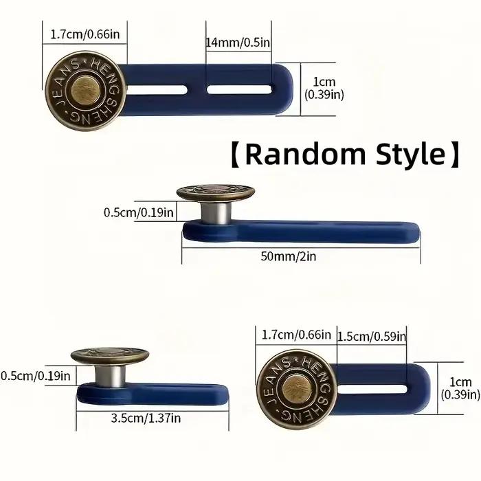 Extension de boutons pour pantalons, bouton de taille réglable, extenseur de ceinture rétractable, couleur aléatoire, boutons sans couture, 4 pièces