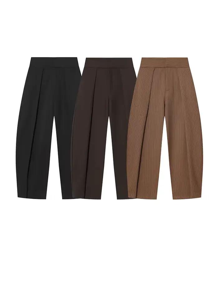 Pantalon plissé élégant vintage pour femme HH