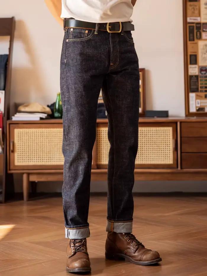 Pantalon en jean conique personnalisé Tornado rouge