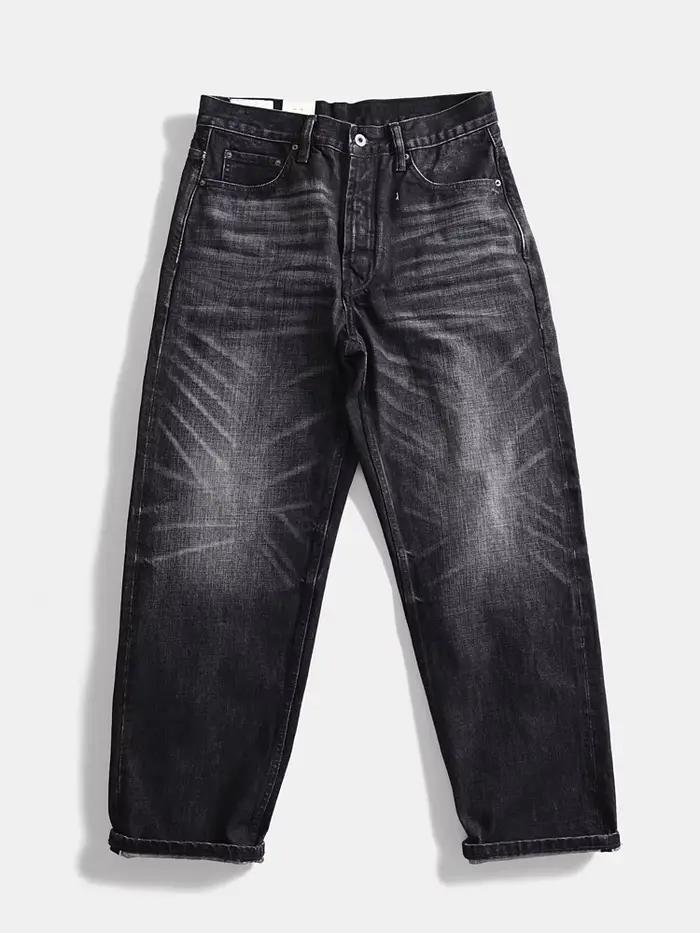 Jean droit en Denim à lisière lourde