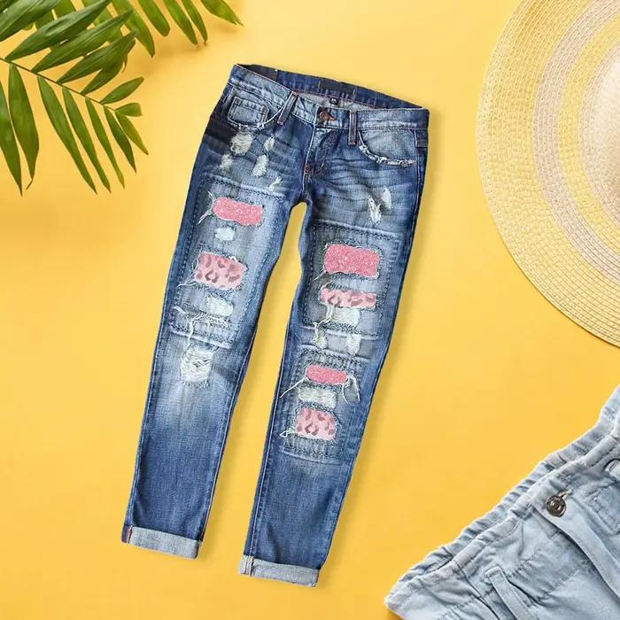 Pantalon Slim en Denim pour Femme