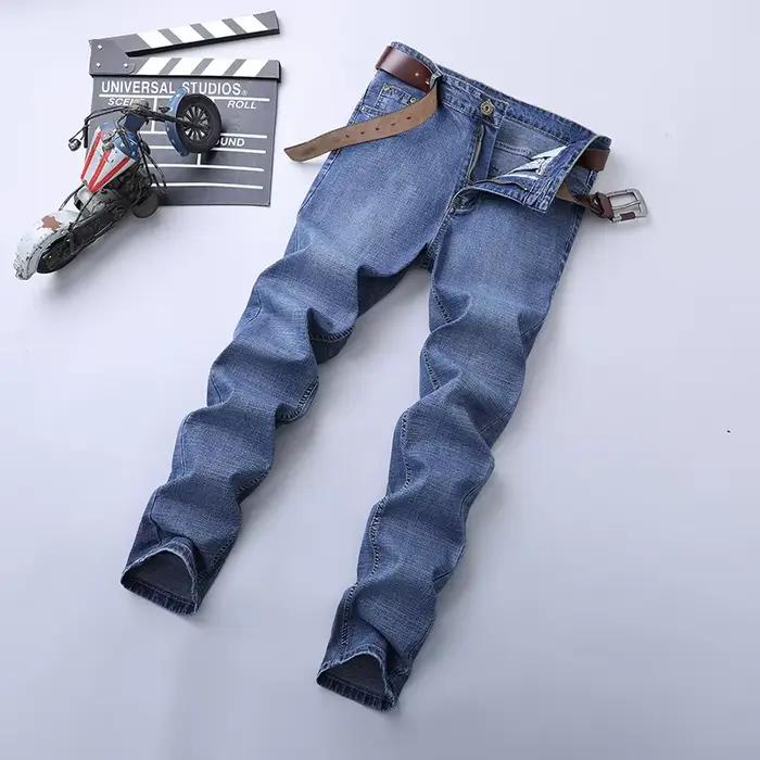 Printemps automne 2025 hommes Jeans intelligents mode d'affaires droit régulier bleu Stretch Denim pantalon classique