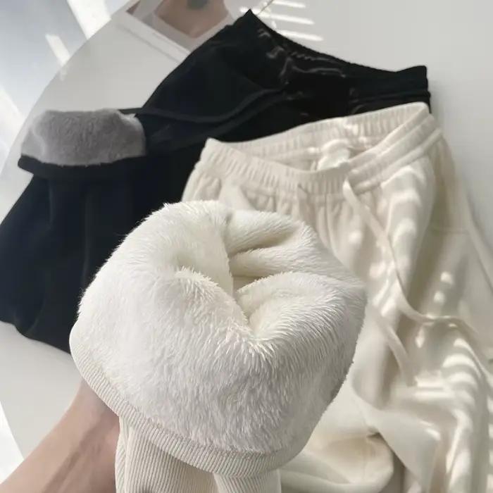 Sherpa – pantalon à jambes larges pour femme, taille haute, décontracté, ample, droit, nouvelle collection hiver