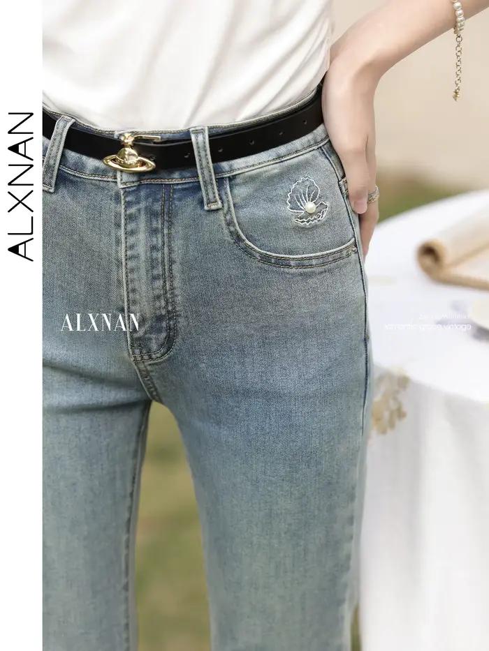 ALXNAN Jean évasé pour femme