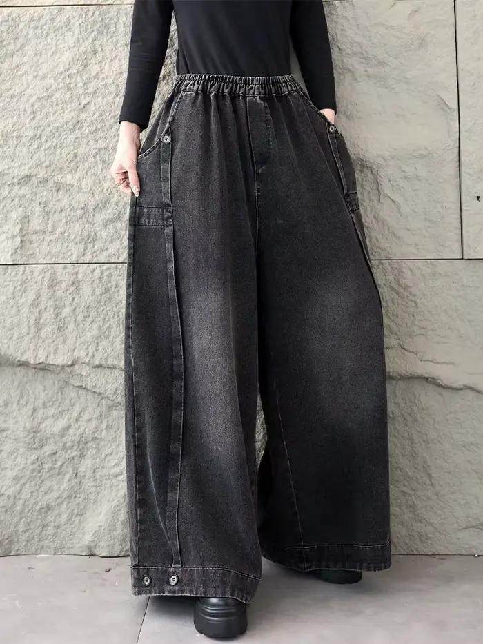 Amax LuluE 2026 printemps mode classique Denim pantalon dames Vintage solide jean décontracté femmes ample taille